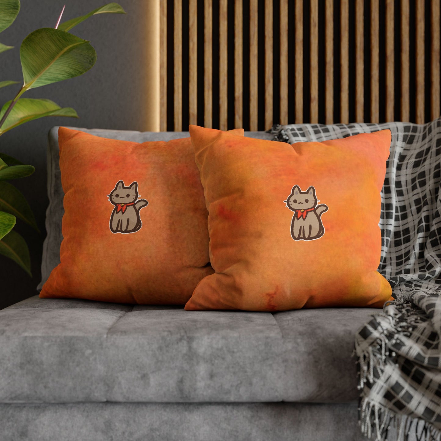 Cute Cat Themed Decorative Pillowcase, Cozy Home Decor