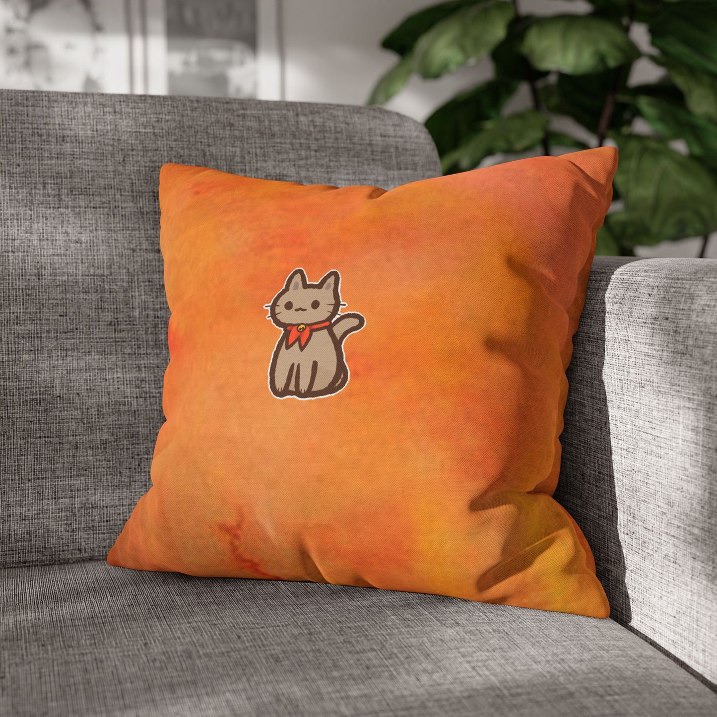 Cute Cat Themed Decorative Pillowcase, Cozy Home Decor