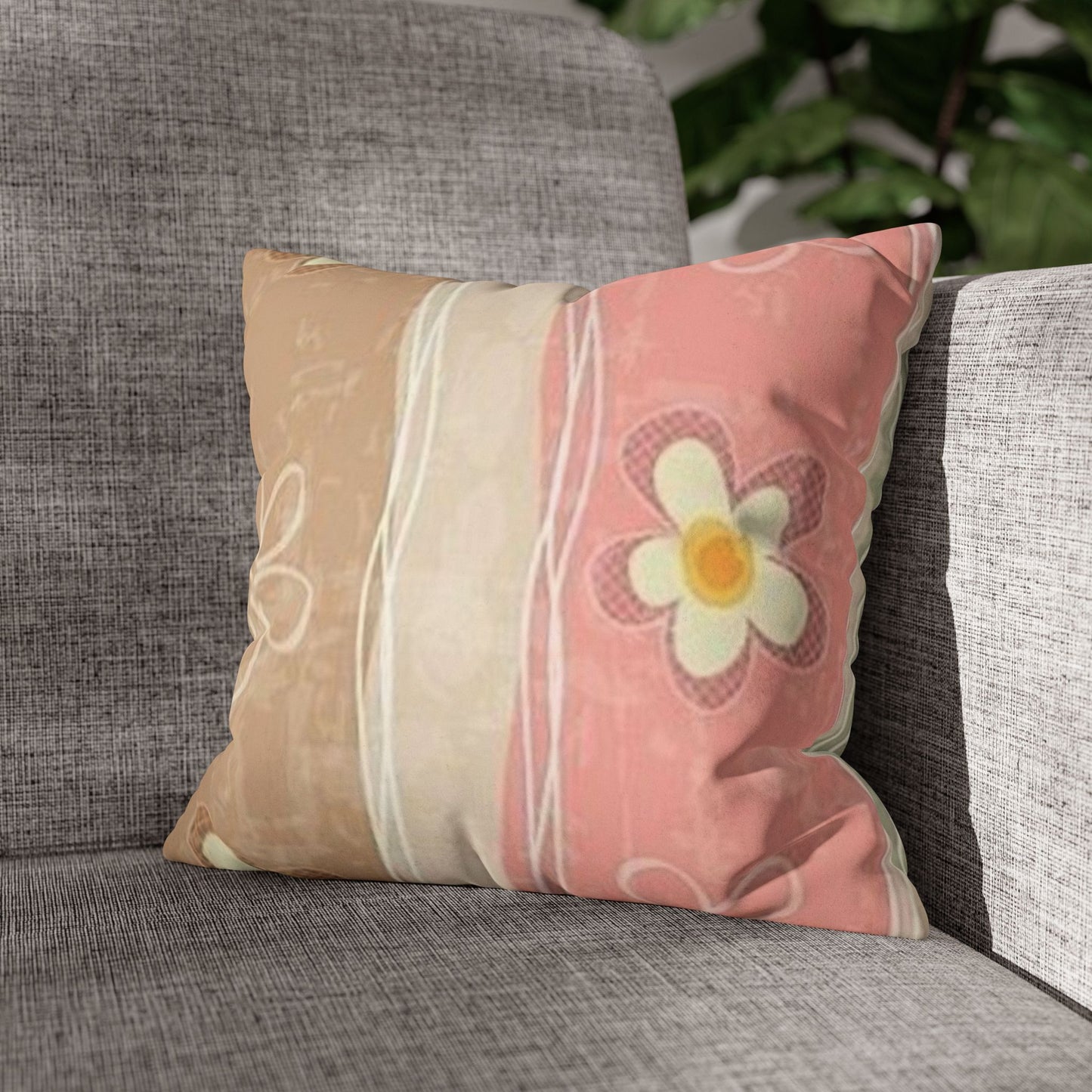 Chic Floral Faux Suede Pillowcase, Cozy Decorative Cushion Cover, Soft Home Decor, Bedroom Accessory, Gift for Her, Boho Style