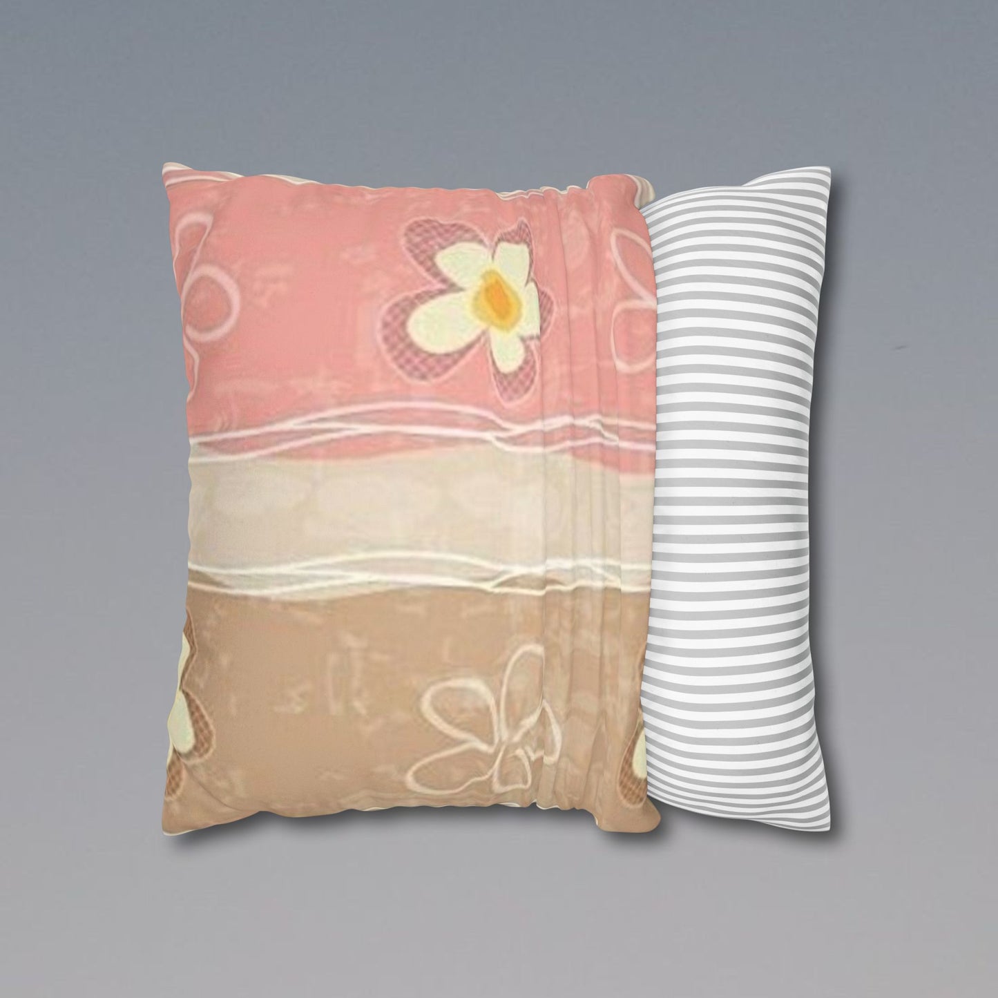 Chic Floral Faux Suede Pillowcase, Cozy Decorative Cushion Cover, Soft Home Decor, Bedroom Accessory, Gift for Her, Boho Style