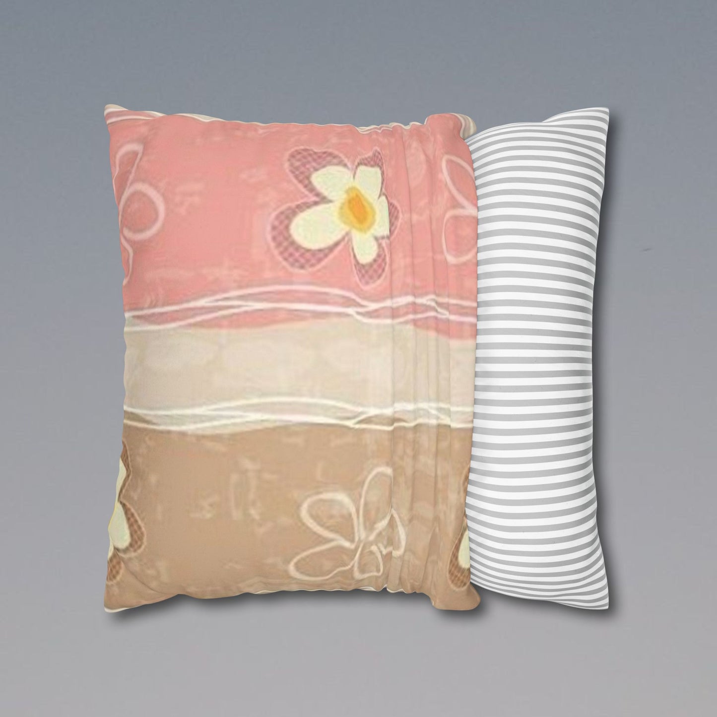 Chic Floral Faux Suede Pillowcase, Cozy Decorative Cushion Cover, Soft Home Decor, Bedroom Accessory, Gift for Her, Boho Style