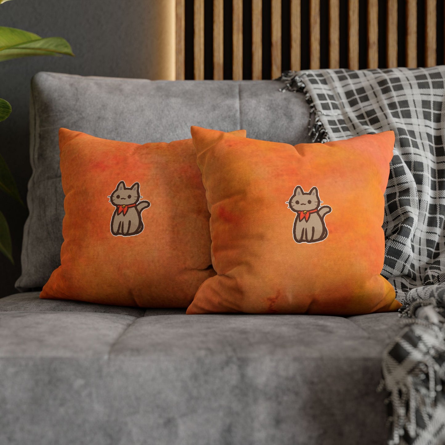 Cute Cat Themed Decorative Pillowcase, Cozy Home Decor