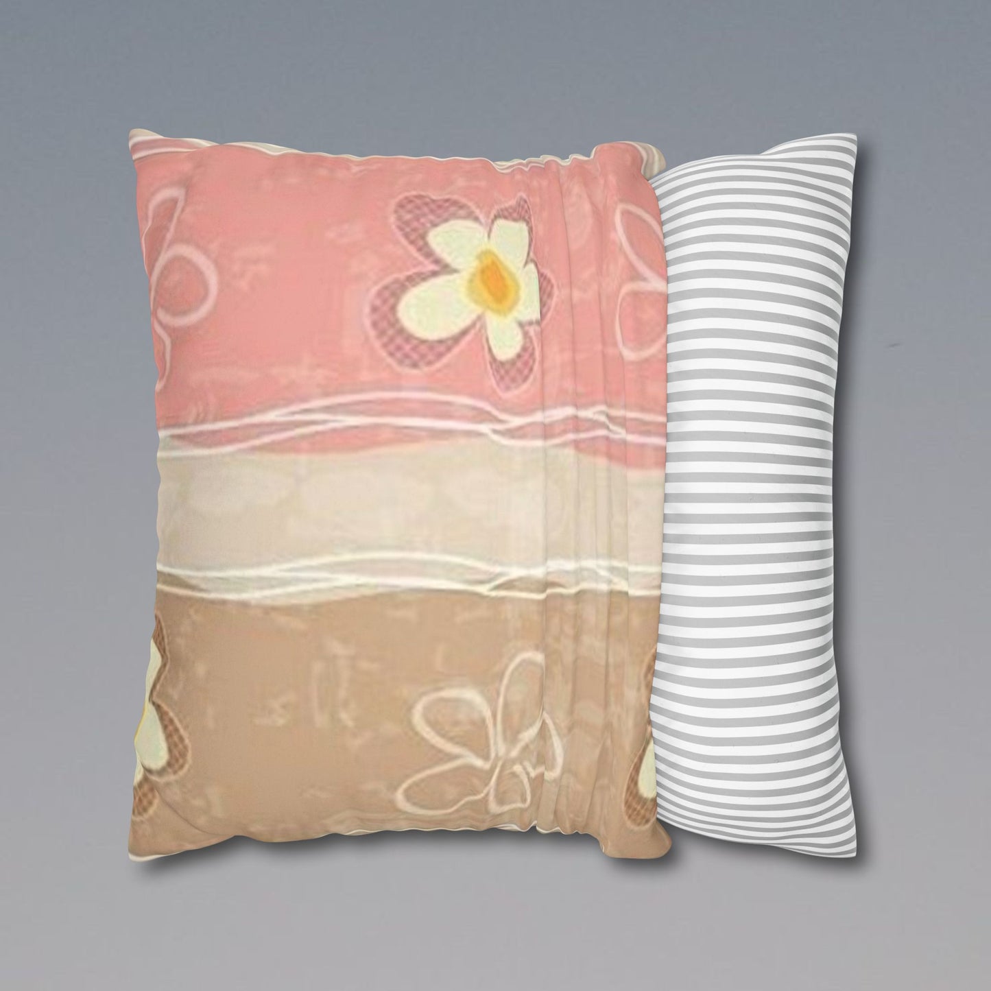 Chic Floral Faux Suede Pillowcase, Cozy Decorative Cushion Cover, Soft Home Decor, Bedroom Accessory, Gift for Her, Boho Style