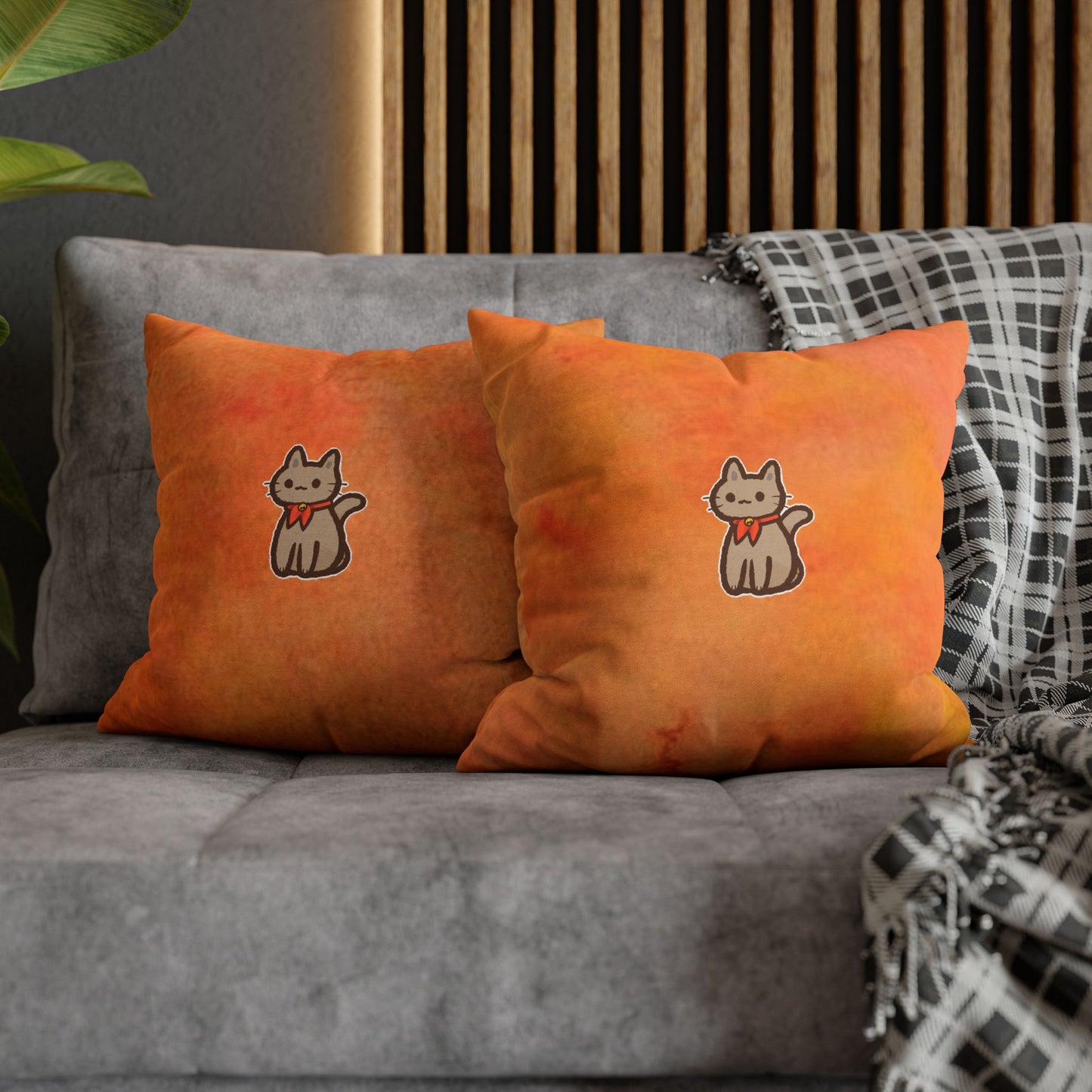 Cute Cat Themed Decorative Pillowcase, Cozy Home Decor