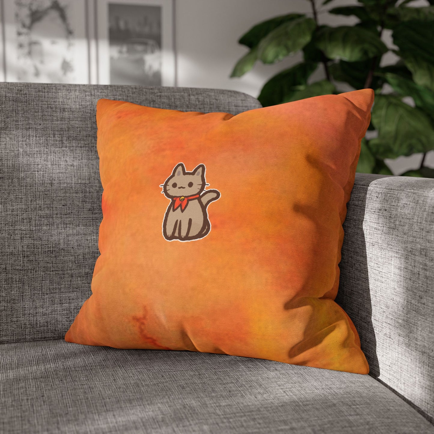 Cute Cat Themed Decorative Pillowcase, Cozy Home Decor