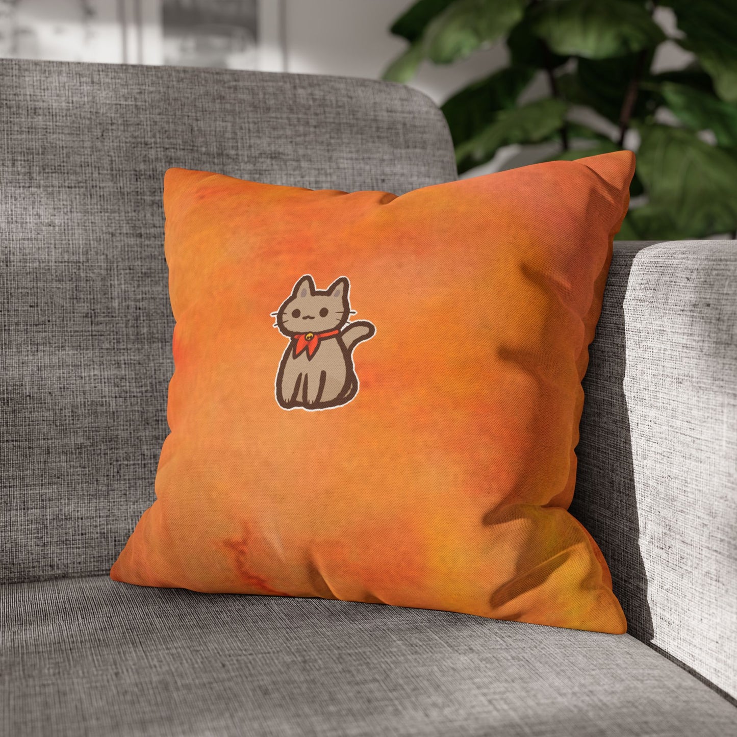 Cute Cat Themed Decorative Pillowcase, Cozy Home Decor