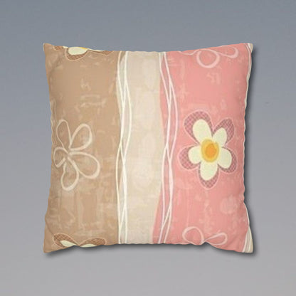 Chic Floral Faux Suede Pillowcase, Cozy Decorative Cushion Cover, Soft Home Decor, Bedroom Accessory, Gift for Her, Boho Style