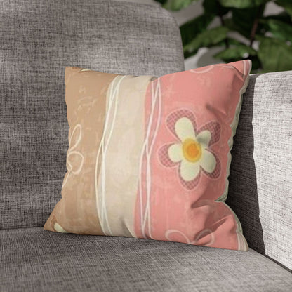 Chic Floral Faux Suede Pillowcase, Cozy Decorative Cushion Cover, Soft Home Decor, Bedroom Accessory, Gift for Her, Boho Style