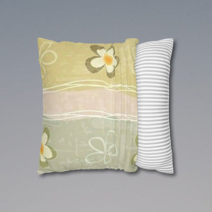 Chic Floral Faux Suede Pillowcase, Cozy Decorative Cushion Cover, Soft Home Decor, Bedroom Accessory, Gift for Her, Boho Style