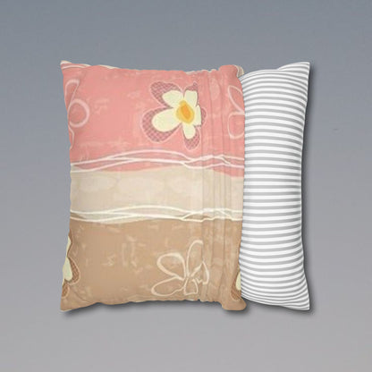 Chic Floral Faux Suede Pillowcase, Cozy Decorative Cushion Cover, Soft Home Decor, Bedroom Accessory, Gift for Her, Boho Style