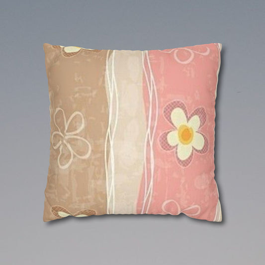 Chic Floral Faux Suede Pillowcase, Cozy Decorative Cushion Cover, Soft Home Decor, Bedroom Accessory, Gift for Her, Boho Style