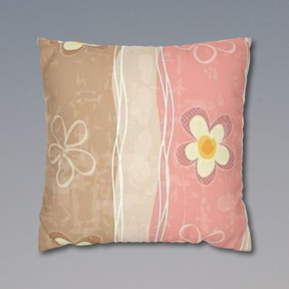 Chic Floral Faux Suede Pillowcase, Cozy Decorative Cushion Cover, Soft Home Decor, Bedroom Accessory, Gift for Her, Boho Style
