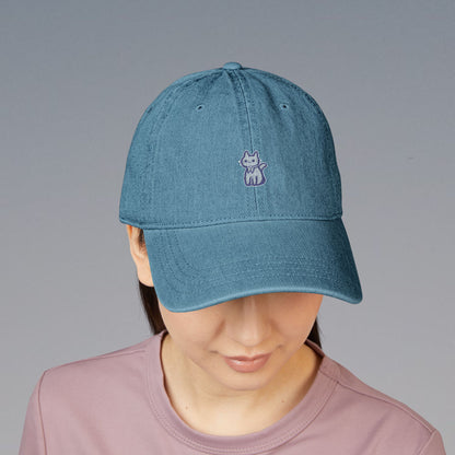 Embroidered Denim Hat, Cute Casual Cap, Unisex Hat, Gift for Friends, Summer Accessory, Adjustable Baseball Cap