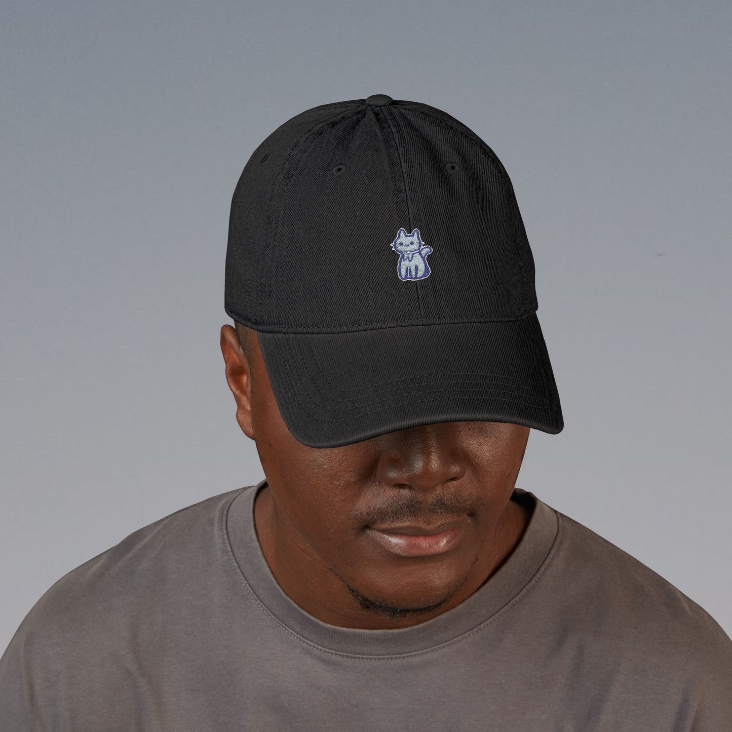 Embroidered Denim Hat, Cute Casual Cap, Unisex Hat, Gift for Friends, Summer Accessory, Adjustable Baseball Cap