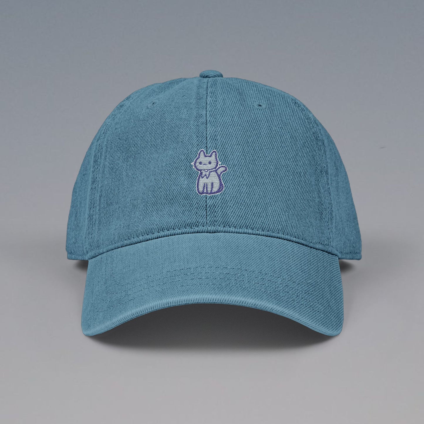Embroidered Denim Hat, Cute Casual Cap, Unisex Hat, Gift for Friends, Summer Accessory, Adjustable Baseball Cap