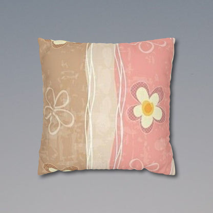 Chic Floral Faux Suede Pillowcase, Cozy Decorative Cushion Cover, Soft Home Decor, Bedroom Accessory, Gift for Her, Boho Style