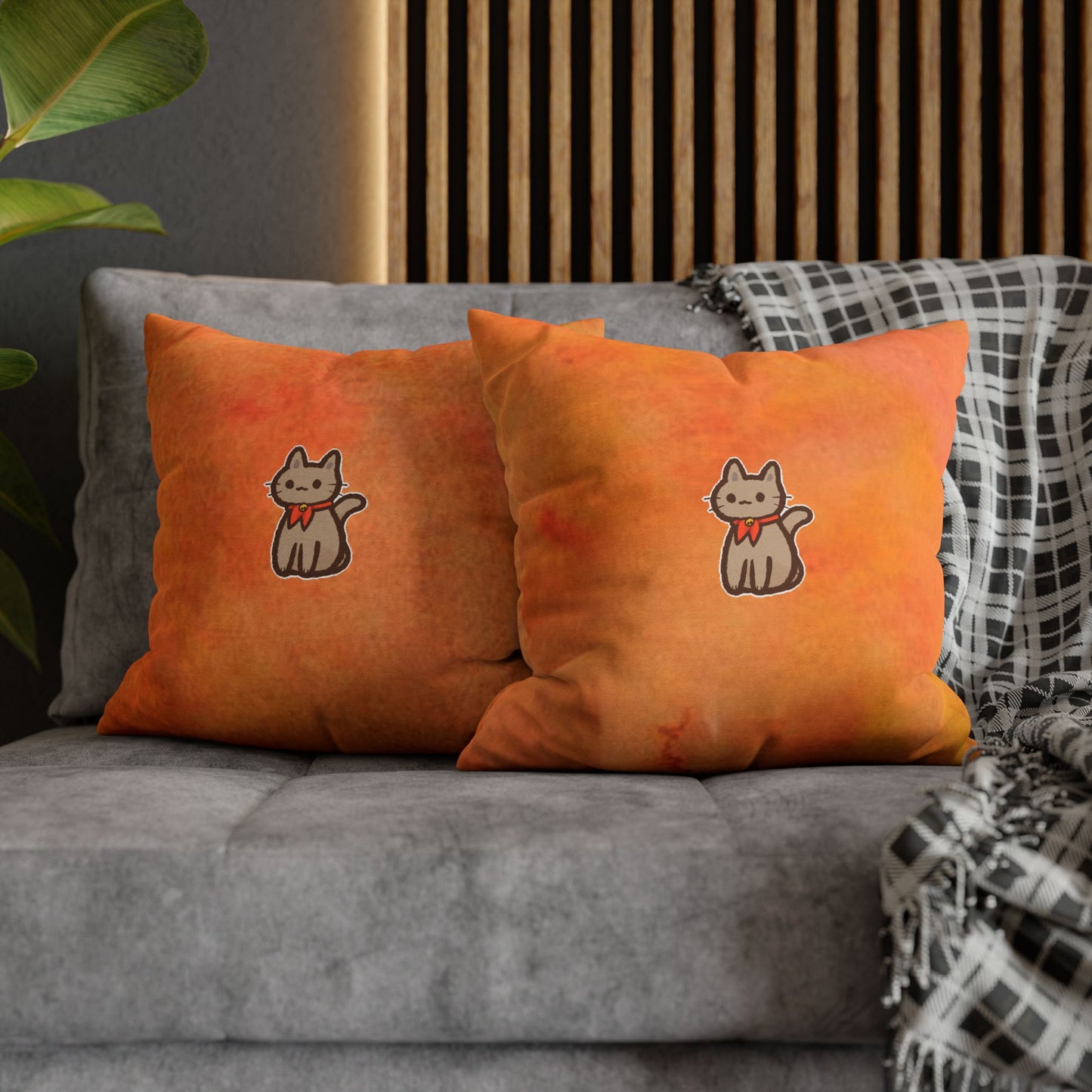 Cute Cat Themed Decorative Pillowcase, Cozy Home Decor