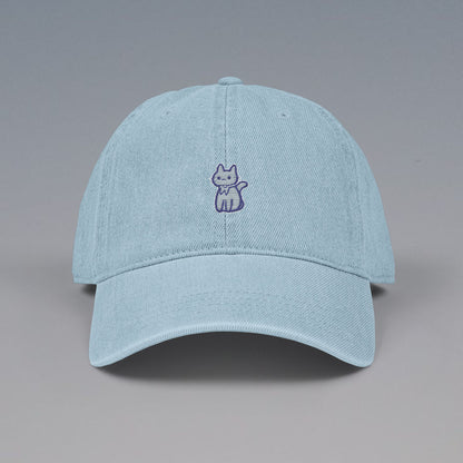 Embroidered Denim Hat, Cute Casual Cap, Unisex Hat, Gift for Friends, Summer Accessory, Adjustable Baseball Cap