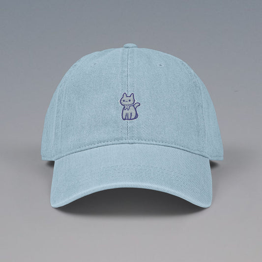 Embroidered Denim Hat, Cute Casual Cap, Unisex Hat, Gift for Friends, Summer Accessory, Adjustable Baseball Cap