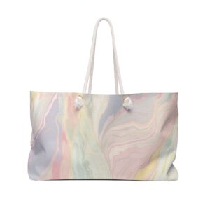 Chic Marble Weekender Bag, Stylish Travel Tote, Large Beach Bag, Personal Gym Holdall, Perfect for Getaways, Gifts for Her
