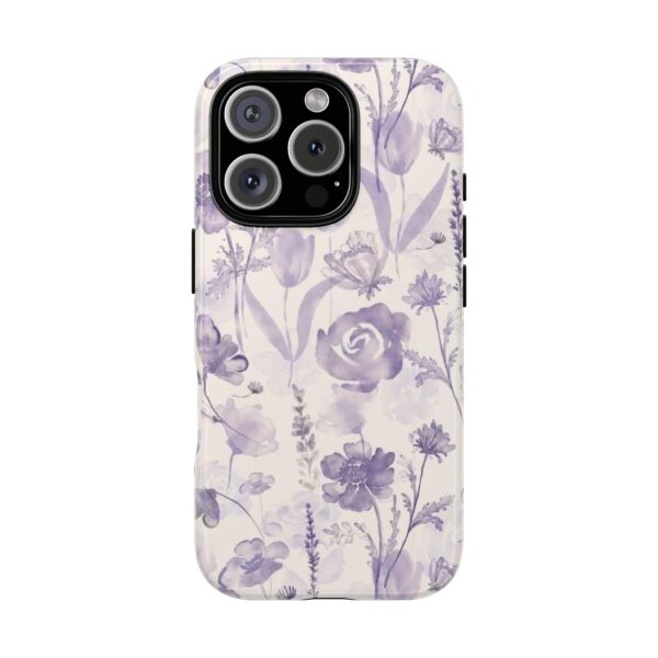 Floral Phone Case, Tough Cases with Purple Flowers, Protective Skin for iPhone, Trendy Accessory, Flower Power Style - Image 57