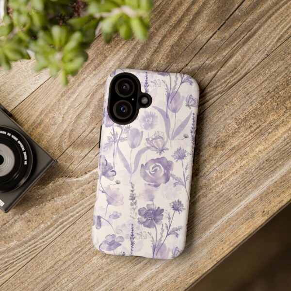 Floral Phone Case, Tough Cases with Purple Flowers, Protective Skin for iPhone, Trendy Accessory, Flower Power Style - Image 53