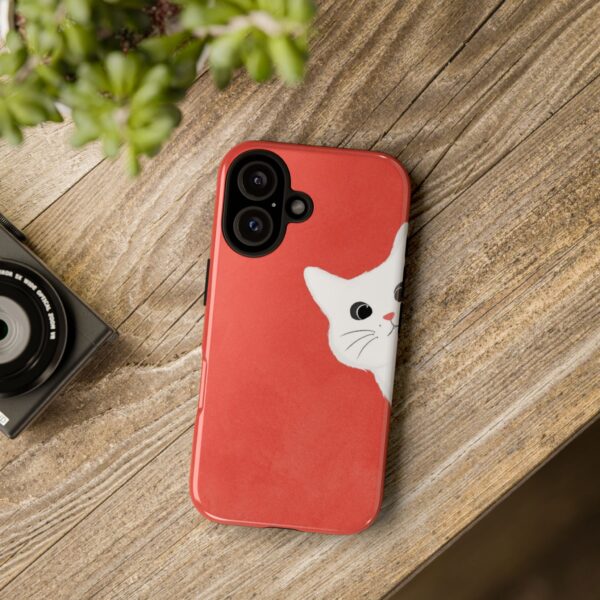 Cute Cat Phone Case, Tough Cat Case, Pet Lover Gift, Red Cat Protection, Fun Animal Phone Cover, Unique Kitty Design - Image 3