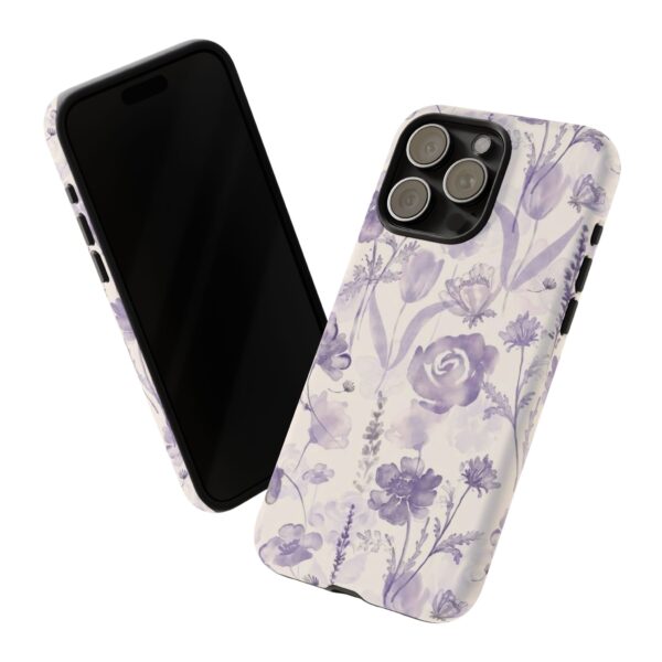 Floral Phone Case, Tough Cases with Purple Flowers, Protective Skin for iPhone, Trendy Accessory, Flower Power Style - Image 49