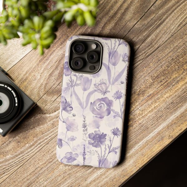 Floral Phone Case, Tough Cases with Purple Flowers, Protective Skin for iPhone, Trendy Accessory, Flower Power Style - Image 50