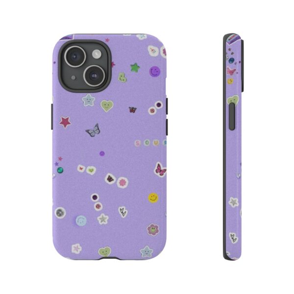 Purple Sticker Phone Case, Tough Phone Cover, Cute Gift for Teens, Fun Cell Phone Accessory, Aesthetic Phone Protector