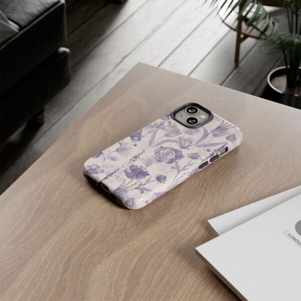 Floral Phone Case, Tough Cases with Purple Flowers, Protective Skin for iPhone, Trendy Accessory, Flower Power Style - Image 4