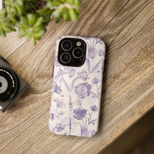 Floral Phone Case, Tough Cases with Purple Flowers, Protective Skin for iPhone, Trendy Accessory, Flower Power Style - Image 59