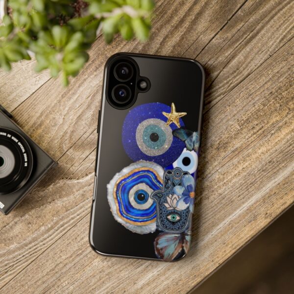 Blue Evil Eye Phone Case, Protective Phone Cover, Unique Phone Accessory, Gift for Her, Bohemian Style Case - Image 9