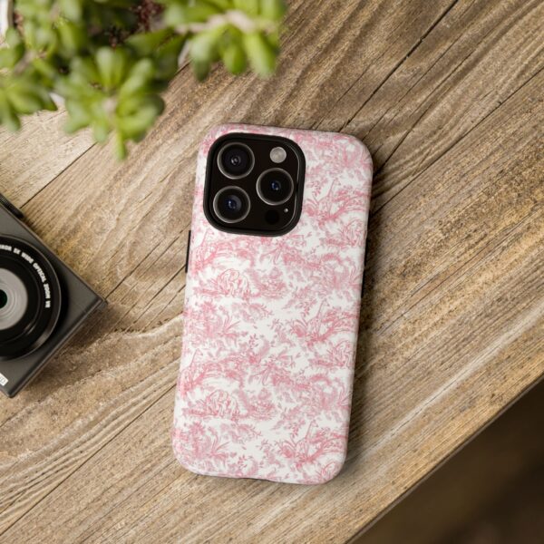 Floral Tough Phone Case - Pink Botanical Design, iPhone Cover, Protective Case, Gift for Her, Trendy Accessories - Image 4
