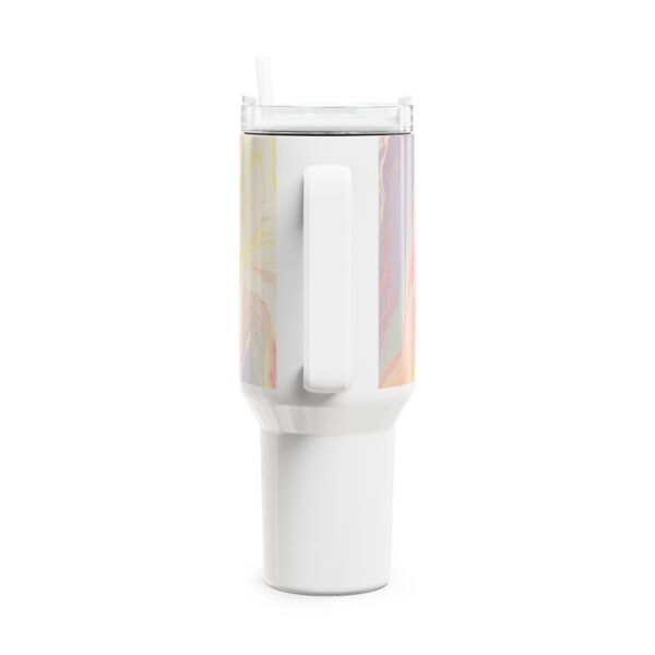 Colorful Marble 40oz Tumbler - Insulated Drinkware, Travel Mug, Gift for Her, Summer Hydration, Eco-Friendly Beverage Container - Image 3