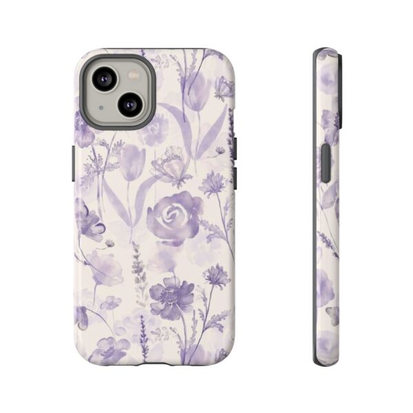 Floral Phone Case, Tough Cases with Purple Flowers, Protective Skin for iPhone, Trendy Accessory, Flower Power Style