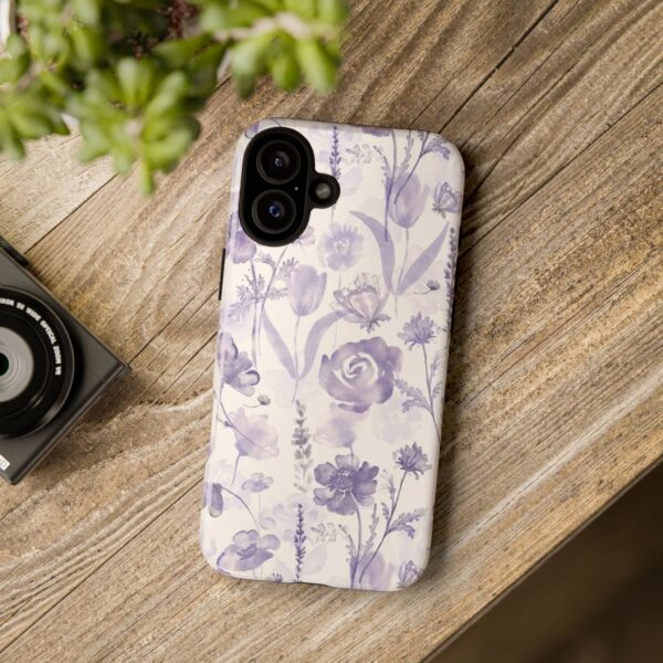 Floral Phone Case, Tough Cases with Purple Flowers, Protective Skin for iPhone, Trendy Accessory, Flower Power Style - Image 56