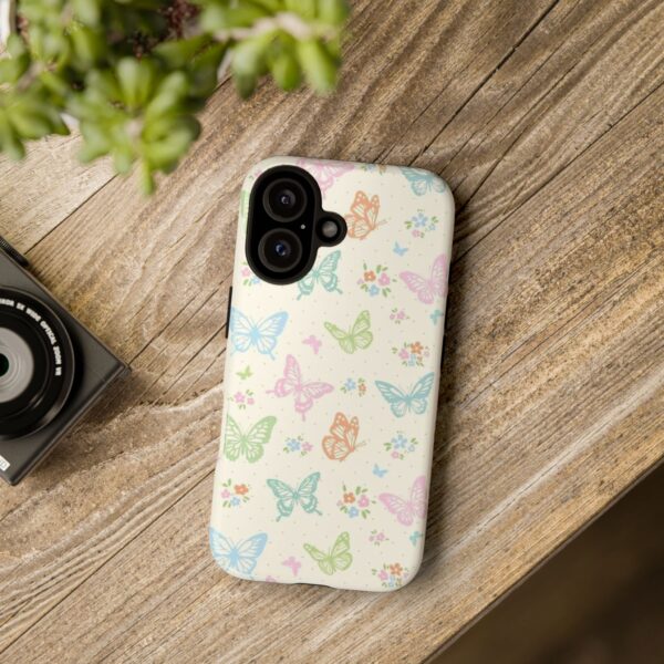 Butterfly Pattern Phone Case, Tough Cases, Floral Phone Cover, Spring Accessories, Gift for Her, Cute Mobile Protection - Image 3