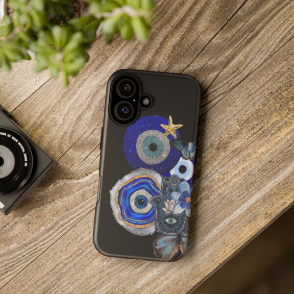 Blue Evil Eye Phone Case, Protective Phone Cover, Unique Phone Accessory, Gift for Her, Bohemian Style Case - Image 6