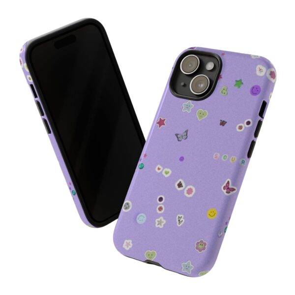 Purple Sticker Phone Case, Tough Phone Cover, Cute Gift for Teens, Fun Cell Phone Accessory, Aesthetic Phone Protector - Image 2