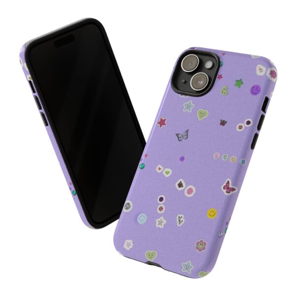 Purple Sticker Phone Case, Tough Phone Cover, Cute Gift for Teens, Fun Cell Phone Accessory, Aesthetic Phone Protector - Image 5