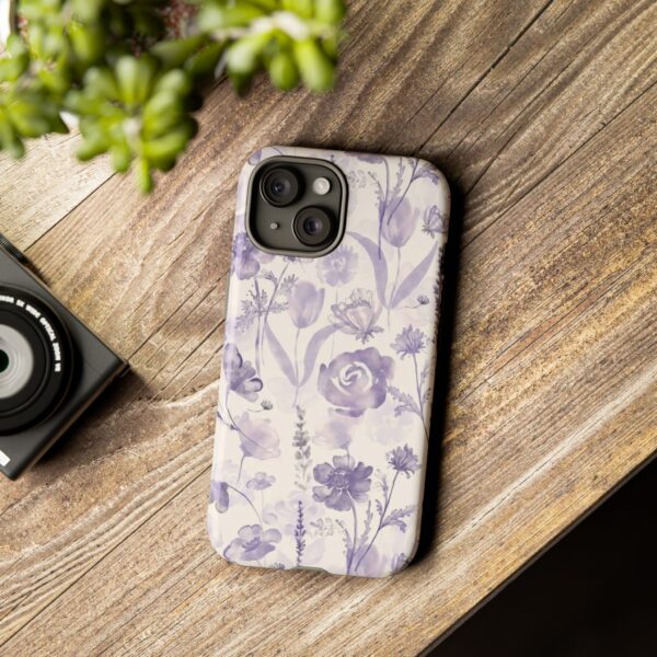 Floral Phone Case, Tough Cases with Purple Flowers, Protective Skin for iPhone, Trendy Accessory, Flower Power Style - Image 35