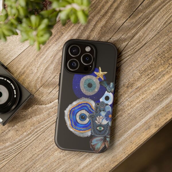 Blue Evil Eye Phone Case, Protective Phone Cover, Unique Phone Accessory, Gift for Her, Bohemian Style Case - Image 18