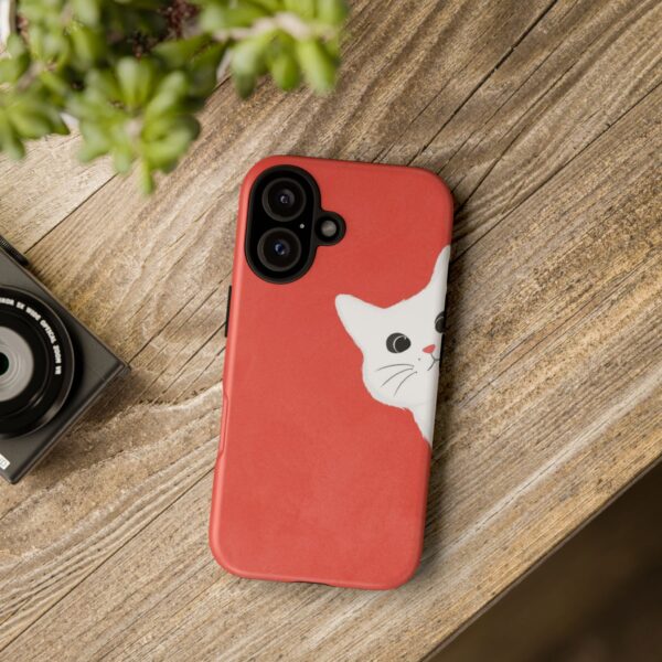Cute Cat Phone Case, Tough Cat Case, Pet Lover Gift, Red Cat Protection, Fun Animal Phone Cover, Unique Kitty Design - Image 6