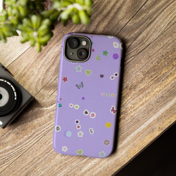 Purple Sticker Phone Case, Tough Phone Cover, Cute Gift for Teens, Fun Cell Phone Accessory, Aesthetic Phone Protector - Image 6