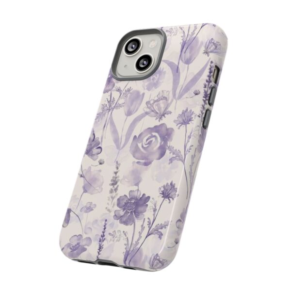 Floral Phone Case, Tough Cases with Purple Flowers, Protective Skin for iPhone, Trendy Accessory, Flower Power Style - Image 2