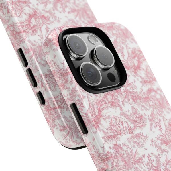 Floral Tough Phone Case - Pink Botanical Design, iPhone Cover, Protective Case, Gift for Her, Trendy Accessories - Image 2