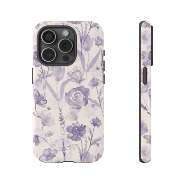 Floral Phone Case, Tough Cases with Purple Flowers, Protective Skin for iPhone, Trendy Accessory, Flower Power Style - Image 42