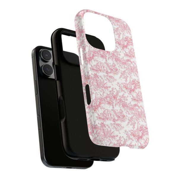 Floral Tough Phone Case - Pink Botanical Design, iPhone Cover, Protective Case, Gift for Her, Trendy Accessories - Image 3