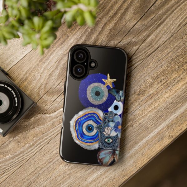 Blue Evil Eye Phone Case, Protective Phone Cover, Unique Phone Accessory, Gift for Her, Bohemian Style Case - Image 3